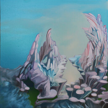 Pintura intitulada "Montagne crémeuse" por Hilda Garman, Obras de arte originais, Óleo Montado em Armação em madeira