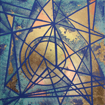 Картина под названием "ABSTRAIT lignes dyn…" - Hilda Garman, Подлинное произведение искусства, Акрил Установлен на Деревянна…