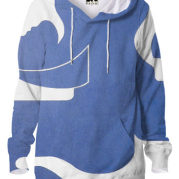 Arte tessile intitolato "Hoodie Blue Sensati…" da Hildegarde Handsaeme, Opera d'arte originale, Altro