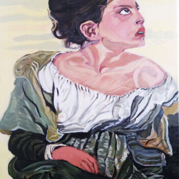 Картина под названием "Jeune orpheline au…" - Hilham Balar, Подлинное произведение искусства, Акрил