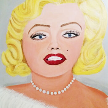Peinture intitulée "Portrait de Marilyn…" par Hilham Balar, Œuvre d'art originale, Acrylique
