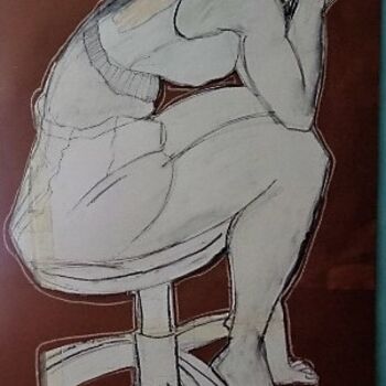 Σχέδιο με τίτλο "Noemi Seated." από Hilary Mullany, Αυθεντικά έργα τέχνης