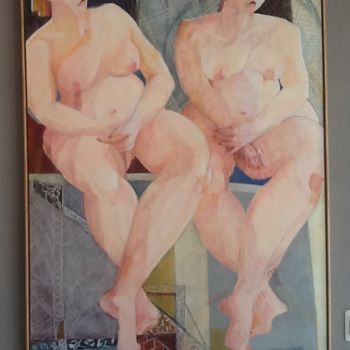 Painting titled "Studio Nudes." by Hilary Mullany, Original Artwork, Oil
