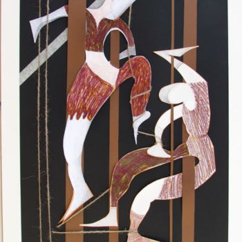 Painting titled "Acrobats No 2." by Hilary Mullany, Original Artwork, Other