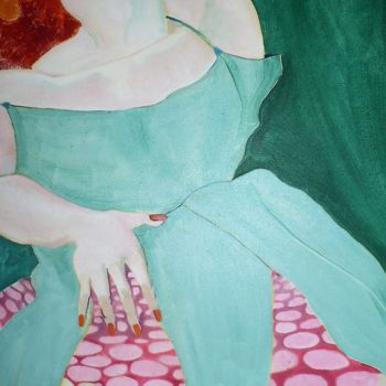 Painting titled "Girl Reclining." by Hilary Mullany, Original Artwork, Oil