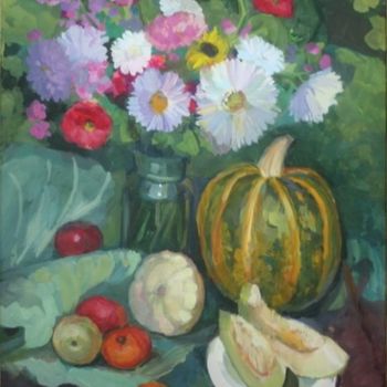 Painting titled "Still life with a p…" by Kalimullina Elena, Original Artwork