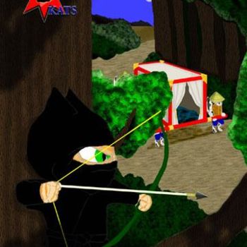 Arte digitale intitolato "Ninjakats! Ambush!" da Hinsel Scott, Opera d'arte originale