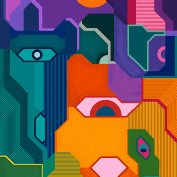 Digitale Kunst mit dem Titel "Metropolis Mirage" von Jaxon Langley, Original-Kunstwerk, Digitale Malerei