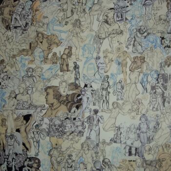Collages titled "CROQUIS DE JEUNESSE…" by Hippo, Original Artwork, Collages