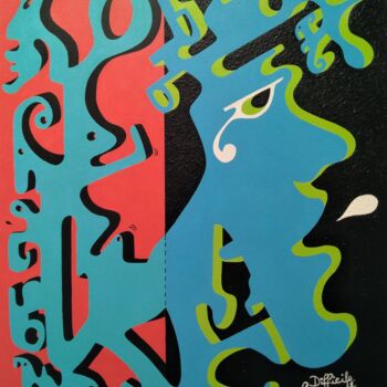 Peinture intitulée "SÉPARATION DIFFICILE" par Hippo, Œuvre d'art originale, Acrylique