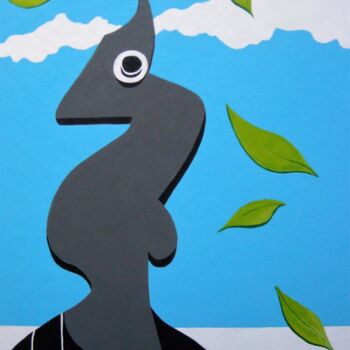 Malerei mit dem Titel "AUTOMNE" von Hippo, Original-Kunstwerk, Acryl Auf artwork_cat. montiert