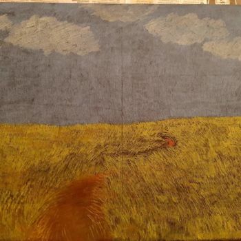 Рисунок под названием "Пшеничное поле" - Тахир Мулюков, Подлинное произведение искусства, Пастель