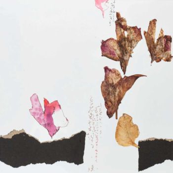 Collages intitulée "Falling Leaves 047…" par Hiran Mitra, Œuvre d'art originale