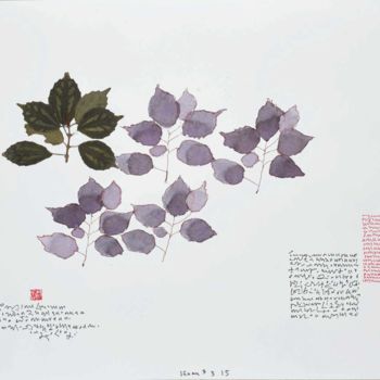 Colagens intitulada "Falling Leaves 086…" por Hiran Mitra, Obras de arte originais