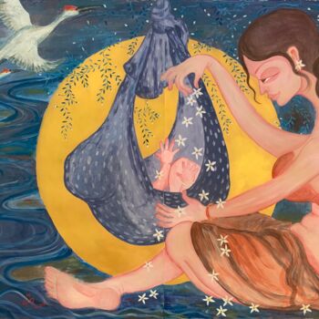 Pintura intitulada "LULLABY" por Hiranya R, Obras de arte originais, Guache