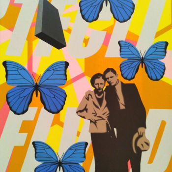 Pittura intitolato "Bonnie Parker and C…" da Hirotaka Suzuki, Opera d'arte originale, Acrilico Montato su Telaio per barella…