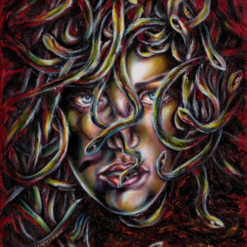 Peinture intitulée "Medusa No.Three" par Hiroko Sakai, Œuvre d'art originale, Huile