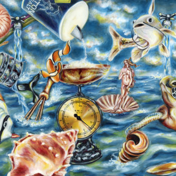 Painting titled "Recipe Of Ocean" by Hiroko Sakai, Original Artwork, Oil