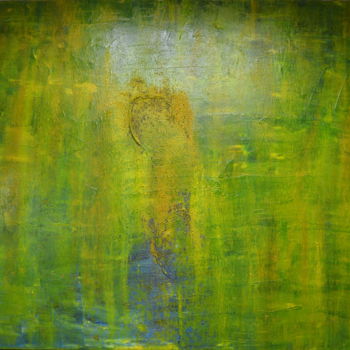 Painting titled ""pluie de soleil..."" by Sébastien Richardet, Original Artwork, Acrylic Mounted on Wood Stretcher frame