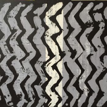 Pintura titulada "mouvements noir et…" por Hiroyuki Moriyama, Obra de arte original, Acrílico Montado en Bastidor de camilla…