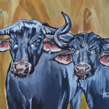 Pintura titulada "buffalo bills" por Hiten Mistry, Obra de arte original, Acrílico
