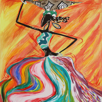 Painting titled "Original african la…" by Hiten Mistry, Original Artwork, Acrylic