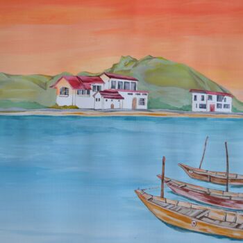 Painting titled "serenity" by Hiten Mistry, Original Artwork, Acrylic