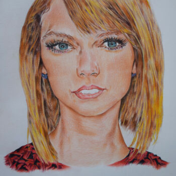 Drawing titled "Taylor swift" by Hiten Mistry, Original Artwork, Pencil
