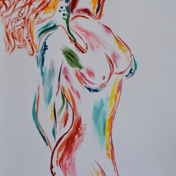 Pittura intitolato "abstract nude paint…" da Hiten Mistry, Opera d'arte originale, Acrilico