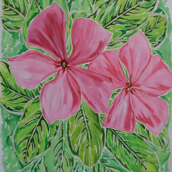 Painting titled "contemporary flower…" by Hiten Mistry, Original Artwork, Acrylic