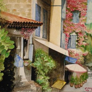 Pintura intitulada "Provençal-Village" por Hiya, Obras de arte originais