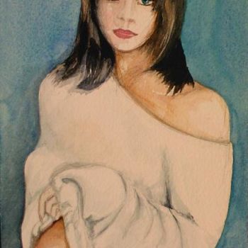 Painting titled "Blue-eyes_girl" by Hiya, Original Artwork