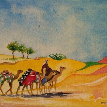 Painting titled "Happy_Desert" by Hiya, Original Artwork