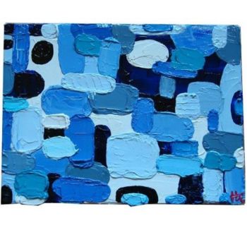 Painting titled "Trouble bleu" by Jean-Christophe Habot, Original Artwork