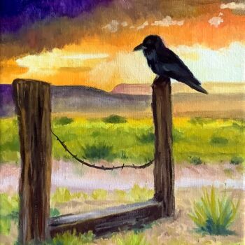 Painting titled "My Raven Soul 1: Le…" by Hilary J England, Original Artwork, Oil