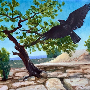 Painting titled "My Raven Soul 3: A…" by Hilary J England, Original Artwork, Oil