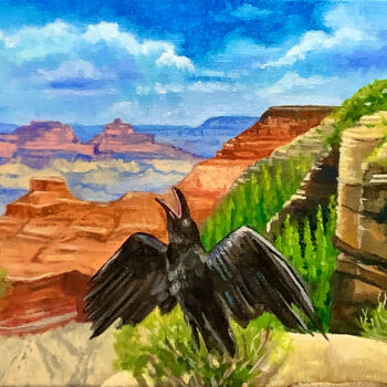 Painting titled "My Raven Soul 4: In…" by Hilary J England, Original Artwork, Oil