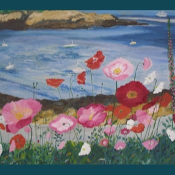 Malarstwo zatytułowany „Flowers in Maine” autorstwa Jose', Oryginalna praca, Olej