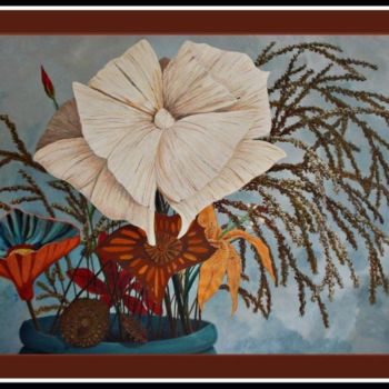 Painting titled "Artificial Flowers" by Jose', Original Artwork, Oil