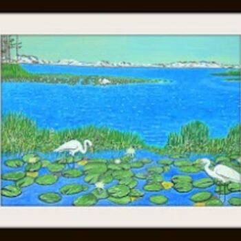 Schilderij getiteld "Florida Marshes" door Jose', Origineel Kunstwerk, Olie