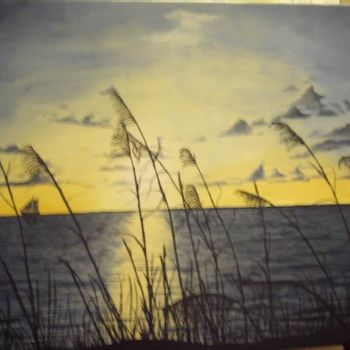 Ζωγραφική με τίτλο "Palm Beach Sunrise" από Jose', Αυθεντικά έργα τέχνης, Λάδι