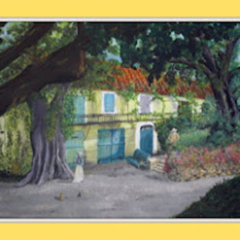 Painting titled "Home of Monet" by Jose', Original Artwork, Oil