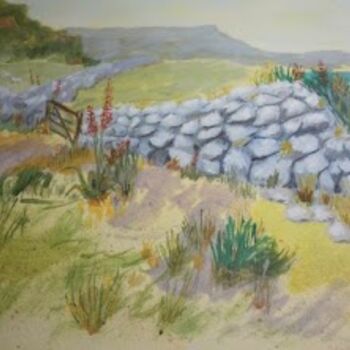 Painting titled "Lambs by the Sea" by Jose', Original Artwork, Oil