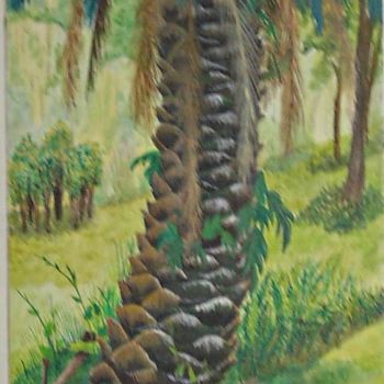 Pintura intitulada "Palm Fronds" por Jose', Obras de arte originais, Óleo