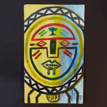 Painting titled "Masque" by Dassano, Original Artwork, Oil