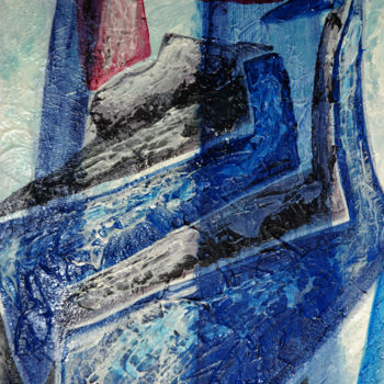 Pintura titulada "tableau-bleu-2.jpg" por Hvedrung Laymore, Obra de arte original