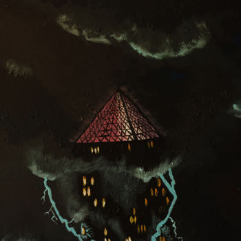 Картина под названием "tableau-tour-sombre…" - Hvedrung Laymore, Подлинное произведение искусства