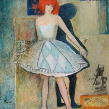 Pintura intitulada "respirer la lumière…" por Huguette Lagacé Bourbeau, Obras de arte originais, Óleo