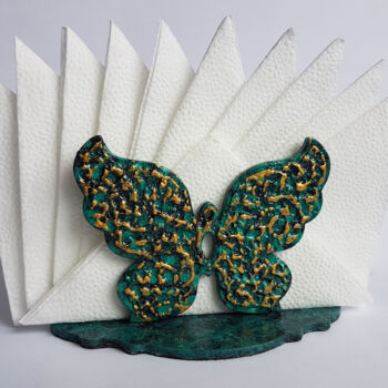 Design intitulée "Butterfly malachite" par Hlib Biriukov, Œuvre d'art originale, Art de la table