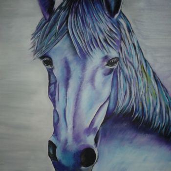 Peinture intitulée "cheval" par Hln Marou, Œuvre d'art originale, Acrylique